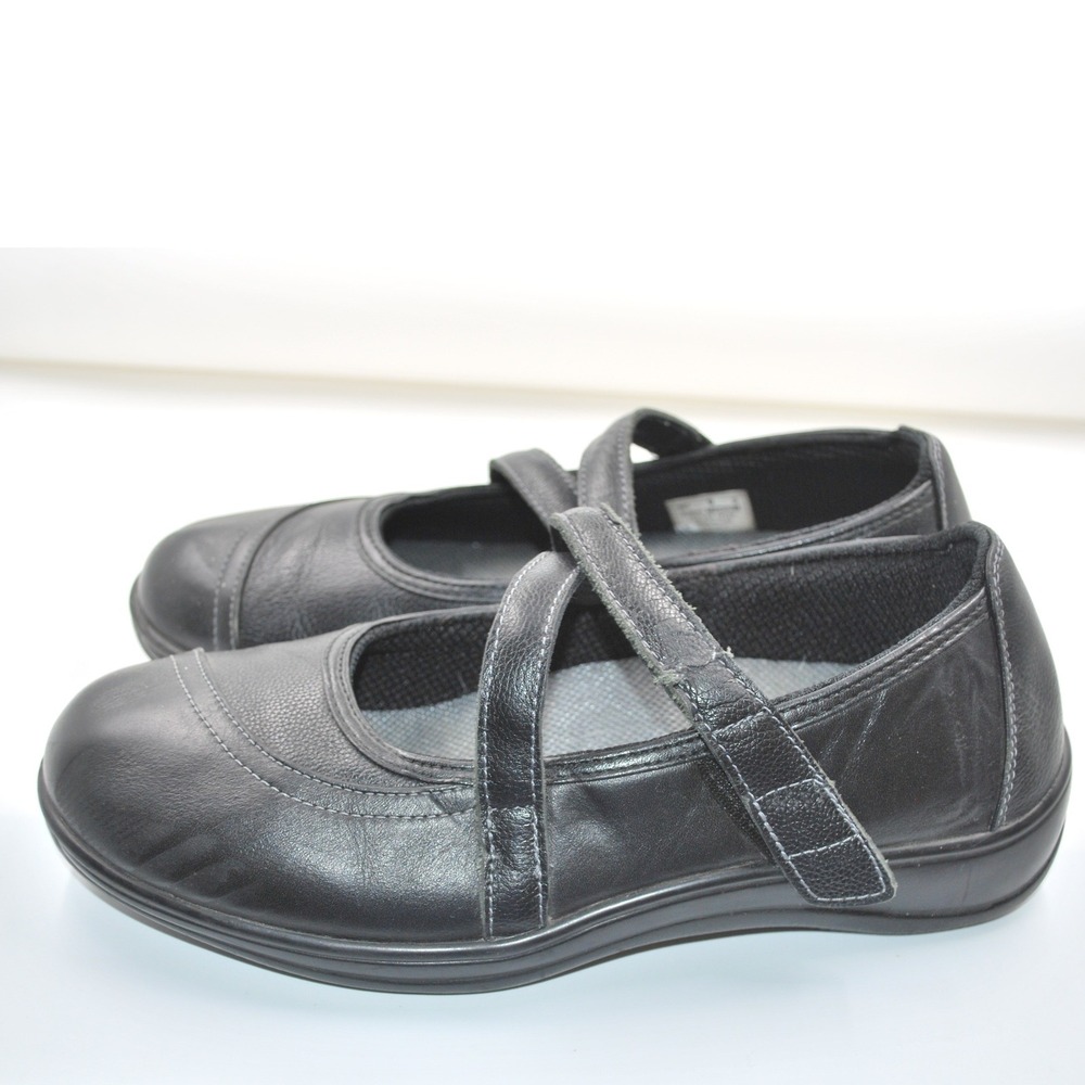 Orthofeet Mary Jane Black Leather Orthopedic Comfort Walking Shoes Y2K Goth 9 B